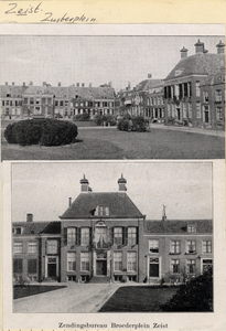 16021 Collage van gezichten van huizen aan het Broederplein te Zeist:- De voorgevels van de huizen nrs. 7-29.- De ...